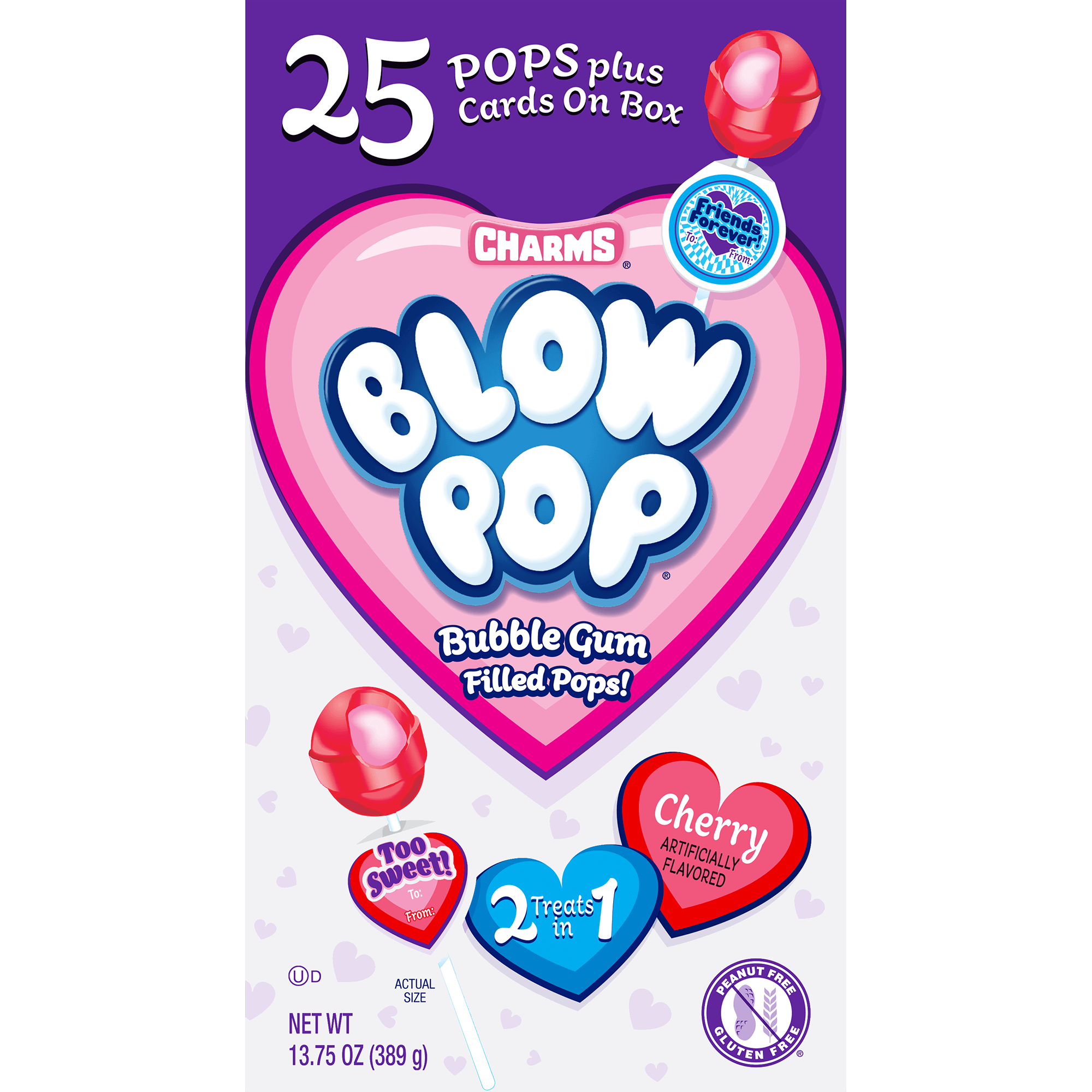 Charms Blow Pop Valentine Friendship Exchange Kit (13.75 oz. / 25 ct. – Tootsie Roll for Blow Pop Valentine Free Printable