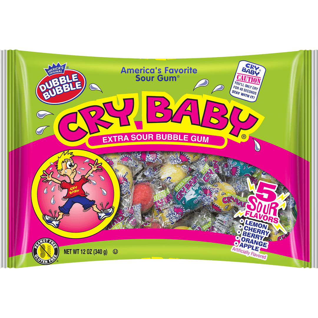 Cry Baby Assorted Extra Sour Bubble Gum (12 oz. Bag)