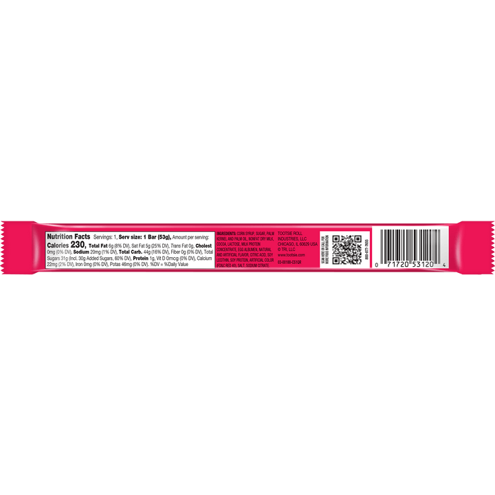 Charleston Chew Strawberry Bar (1.88 oz. Bar) Nutritional Facts Panel