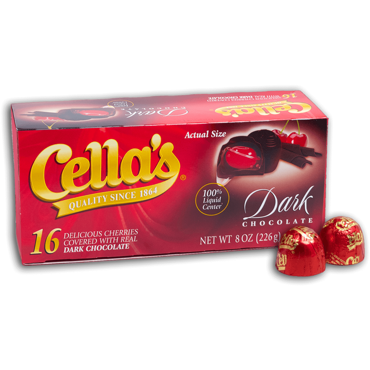 Cella's Dark Chocolate Covered Cherries (8 oz. / 16 ct. Box Cella's Dark Chocolate Covered Cherries (8 oz. / 16 ct. Box