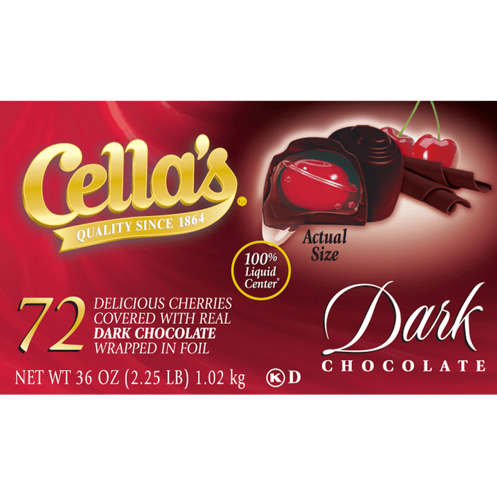 Cella's Dark Chocolate Covered Cherries Individually Wrapped  (2.25 lb / 72 ct. Box)