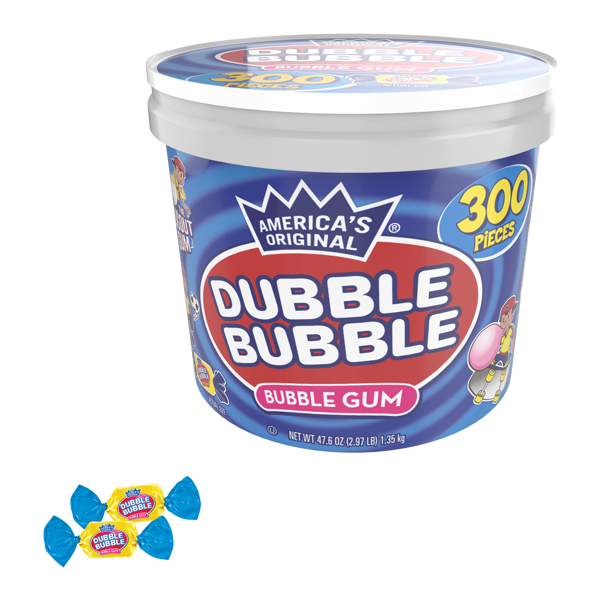 Dubble Bubble Original Twist ( 47.6 oz. / 300 ct. Tub) – Tootsie Roll Dubble Bubble Original Twist ( 47.6 oz. / 300 ct. Tub) – Tootsie Roll