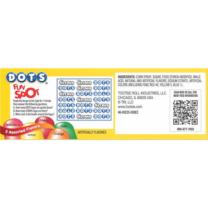DOTS Original Assorted Gum Drops (2.25 oz. Box) Ingredients