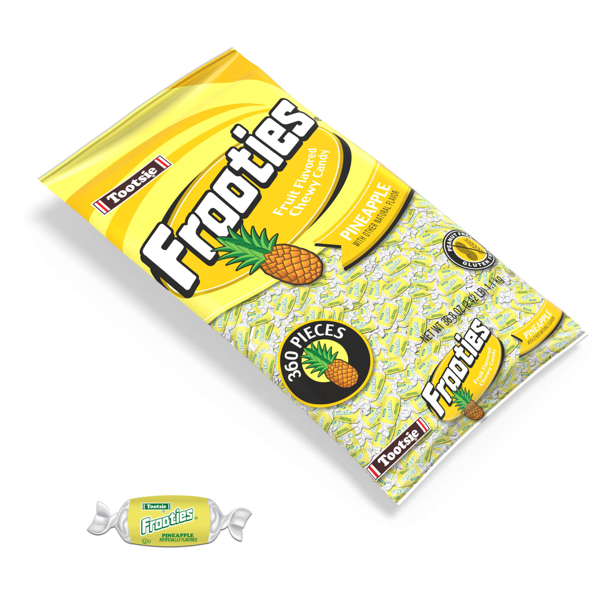 Frooties Pineapple Chewy Candy (38.8 oz. Bag) – Tootsie Roll, image size:2000x2000