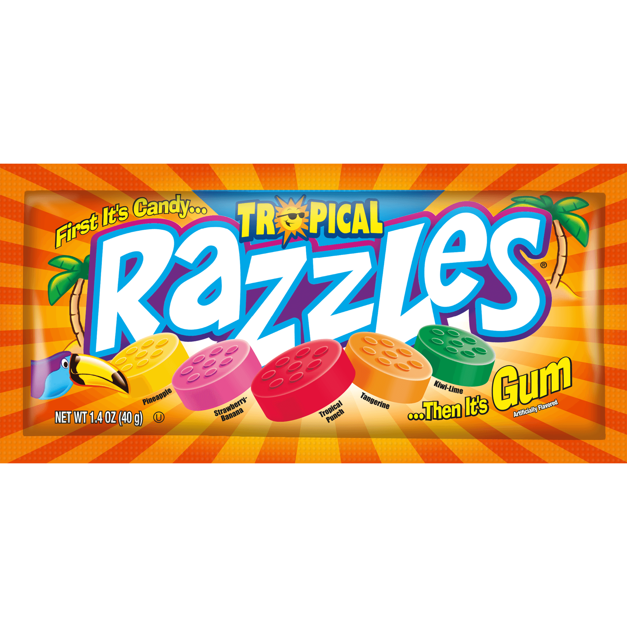 Razzles Assorted Tropical (1.4 oz. Pouch) Tootsie Roll Razzles Assorted Tropical (1.4 oz. Pouch) Tootsie Roll