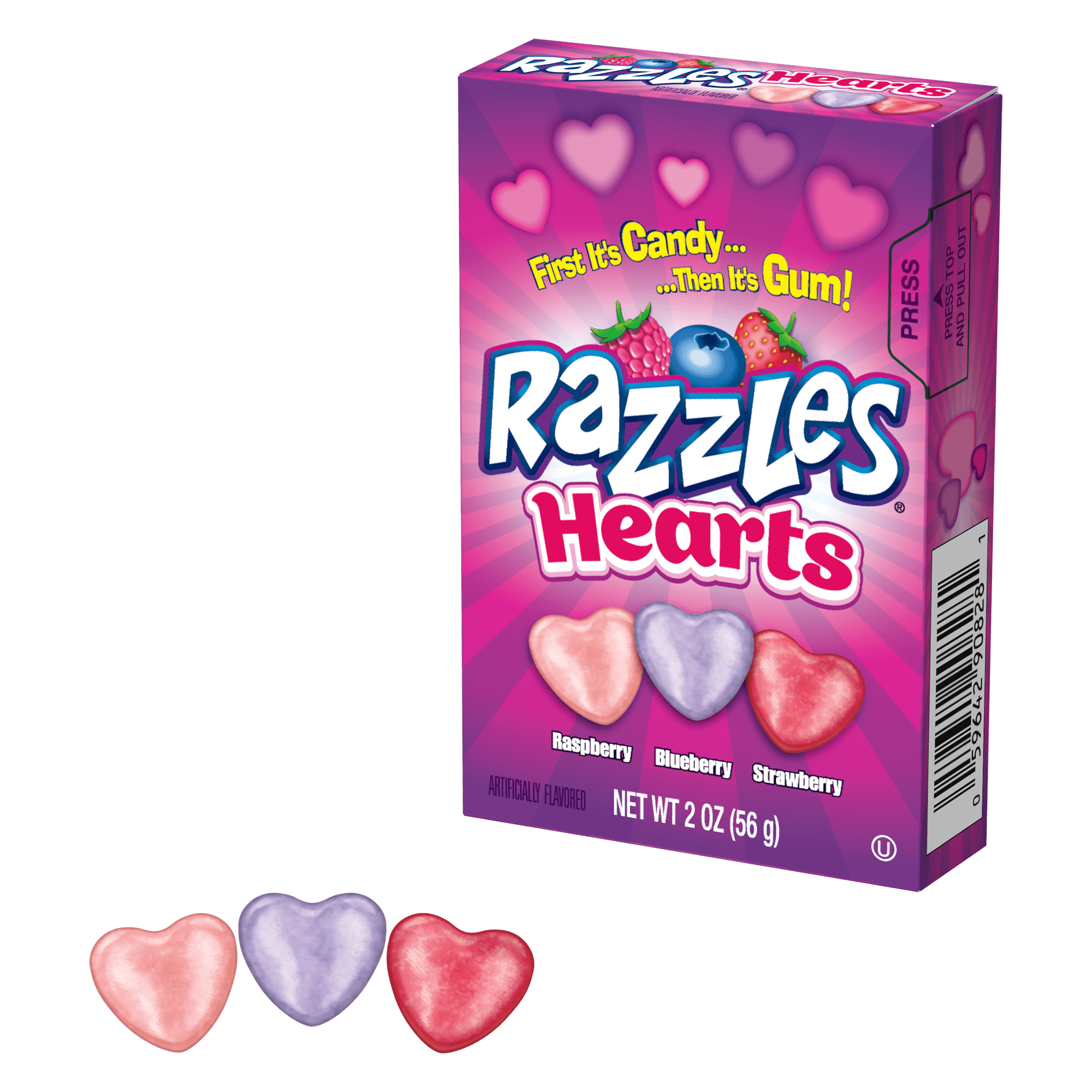 Razzles Valentine Hearts Assorted Flavors (2 oz. Box) – Tootsie Roll