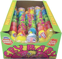 Image of Cry Baby Extra Sour Bubble Gum - 9 Ball Tube Package
