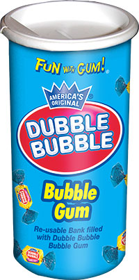 Image of Dubble Bubble Original Twist Bank (3.5 oz. Canister) Package