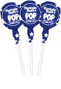 Image of Blue Raspberry with Stars Wrapper Tootsie Pops (50 ct. Bag) Package