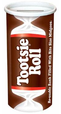 Image of Tootsie Roll Bank Filled with Midgees Package