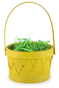 Image of Yellow Easter Basket with Grass Filling Package