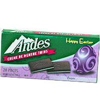 Image of Andes Crème de Menthe Thins Easter Gift Card Sleeve (4.67 oz./28 ct. Box) Packaging