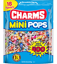 Image of Charms Mini Pops (400 ct. Bag) Packaging