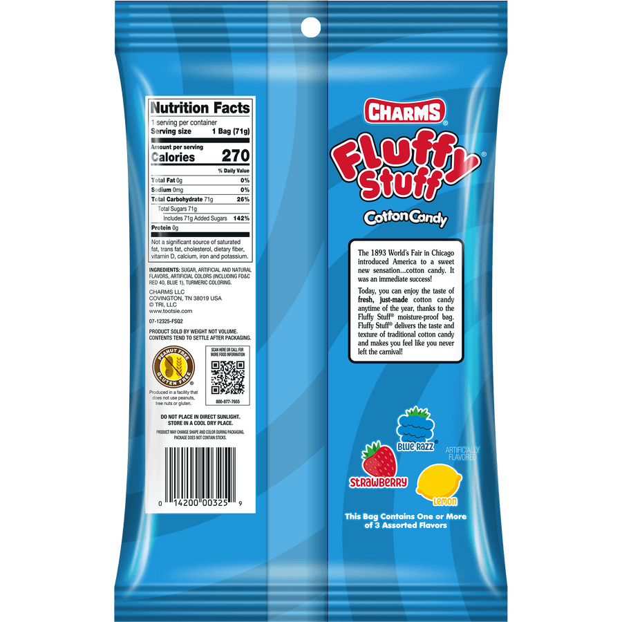 Fluffy Stuff Cotton Candy (2.5 oz. Bag) – Tootsie Roll