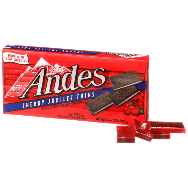 Box of Andes Cherry Jubilee Thins chocolate