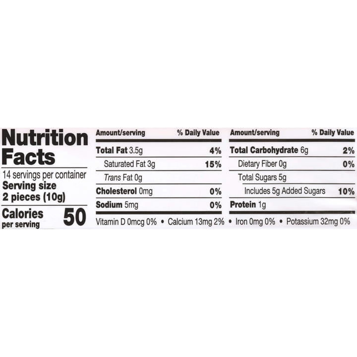 Nutrition facts label for a food product on a white background