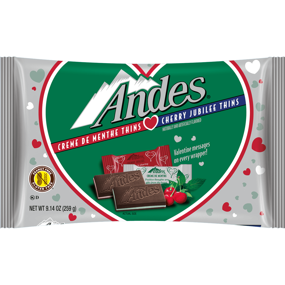 Andes Assorted Valentines Creme de Menthe & Cherry Jubilee Thins (9.14 oz. Bag)