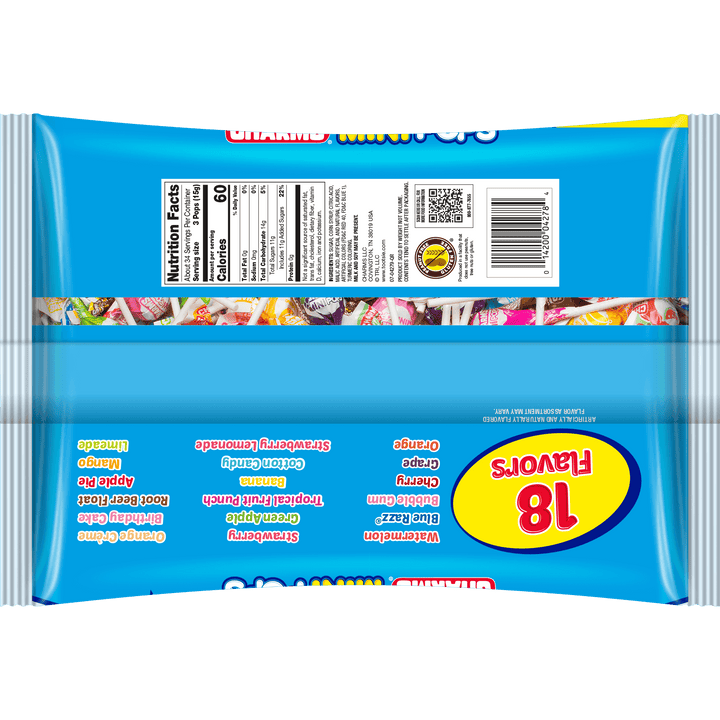 Charms Assorted  Mini Pops (18.16 oz. / 101 ct. Bag) Nutrition Facts Panel