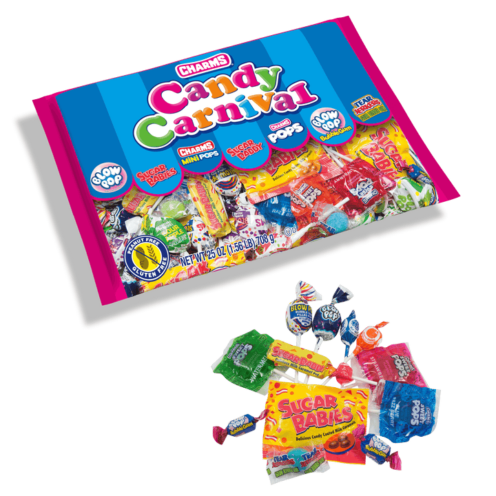 Charms Candy Carnival Assorted Candies (25 oz. Bag) with varies candies next to bag