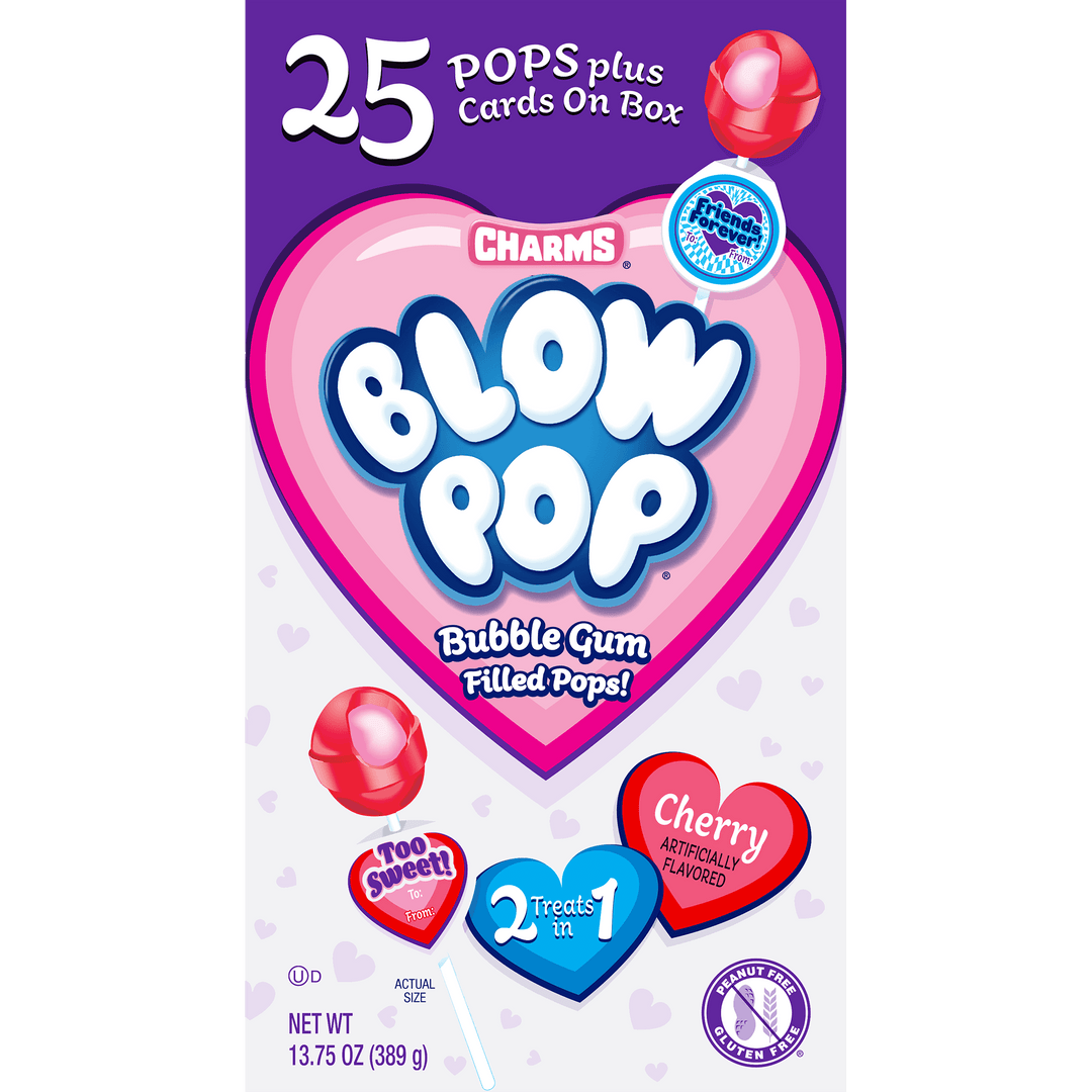 Charms Blow Pop Valentine Friendship Exchange Kit (13.75 oz. / 25 ct. Box)