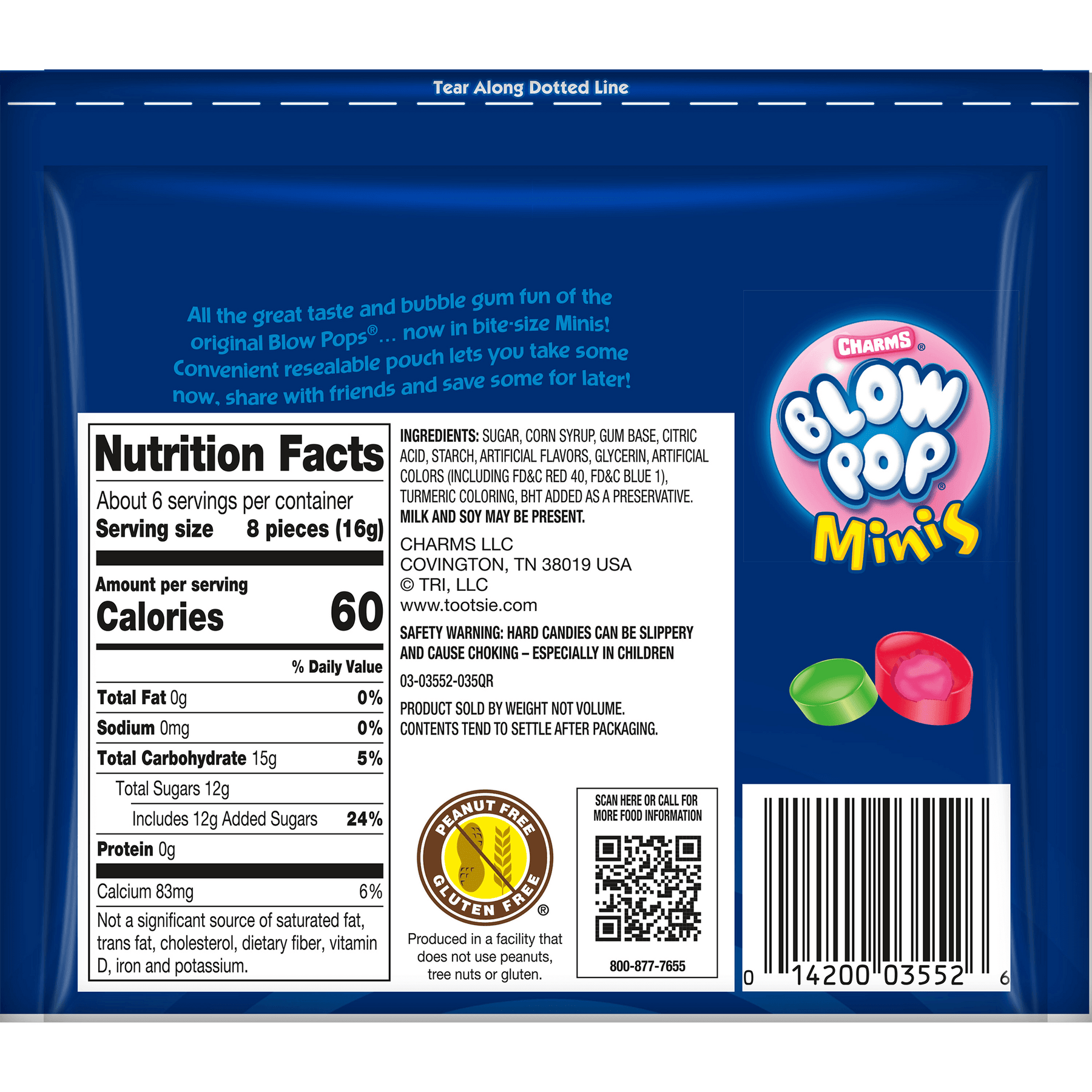 Mini Ingredients Charms Assorted Blow Pop Minis (3.5 oz. bag) β Tootsie Roll