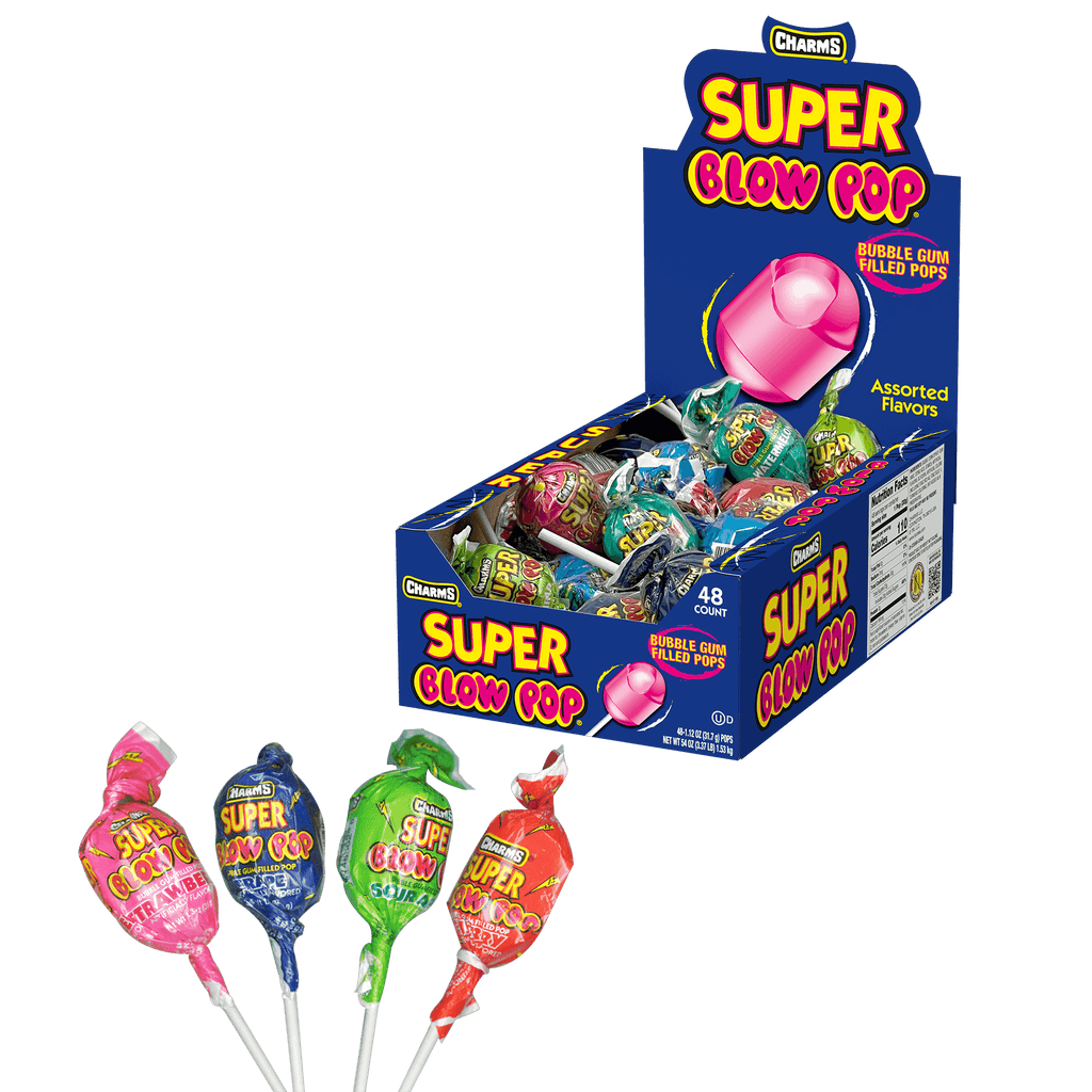 Charms Assorted Super Blow Pop (54 oz. / 48 ct. Box) – Tootsie Roll