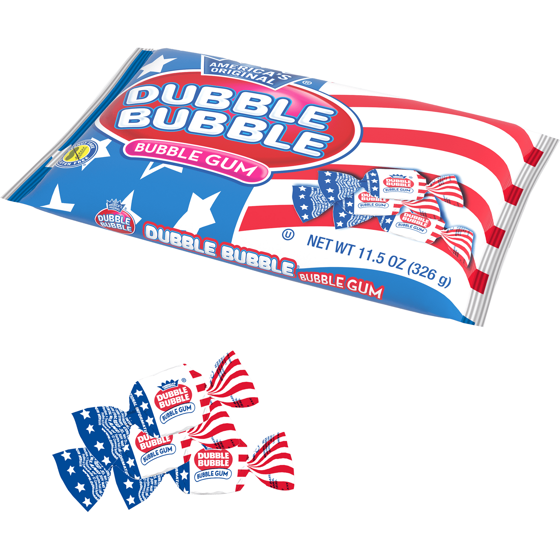 Dubble Bubble USA Flag Twists Bubble Gum (11.5 oz. Bag) – Tootsie Roll Dubble Bubble USA Flag Twists Bubble Gum (11.5 oz. Bag) – Tootsie Roll