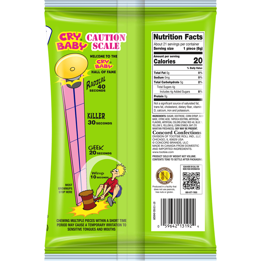 Cry Baby Extra Sour Bubble Gum (4 oz. Bag)