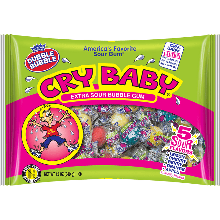 Cry Baby Assorted Extra Sour Bubble Gum (12 oz. Bag)