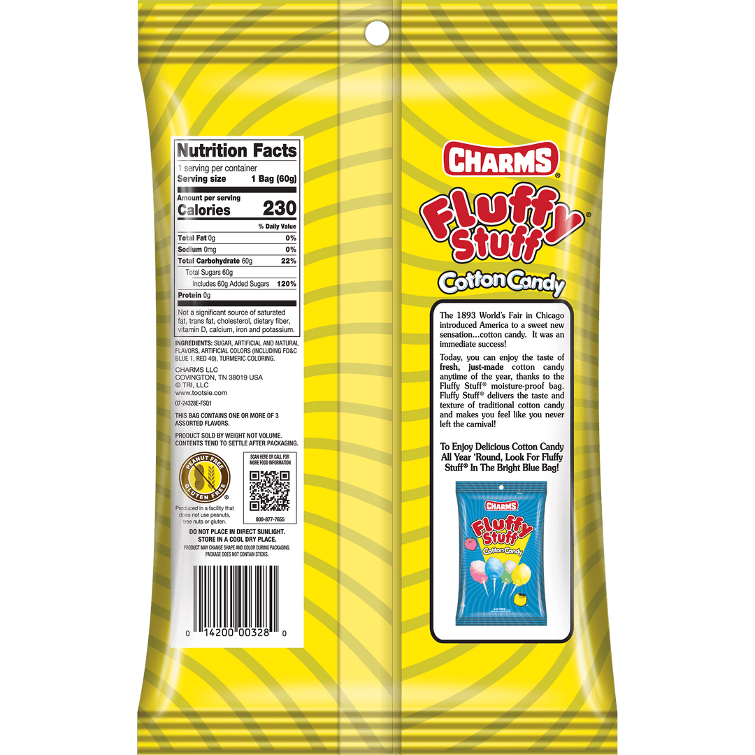 Fluffy Stuff Cotton Tails (2.1 oz. Bag) Nutrition Facts Panel