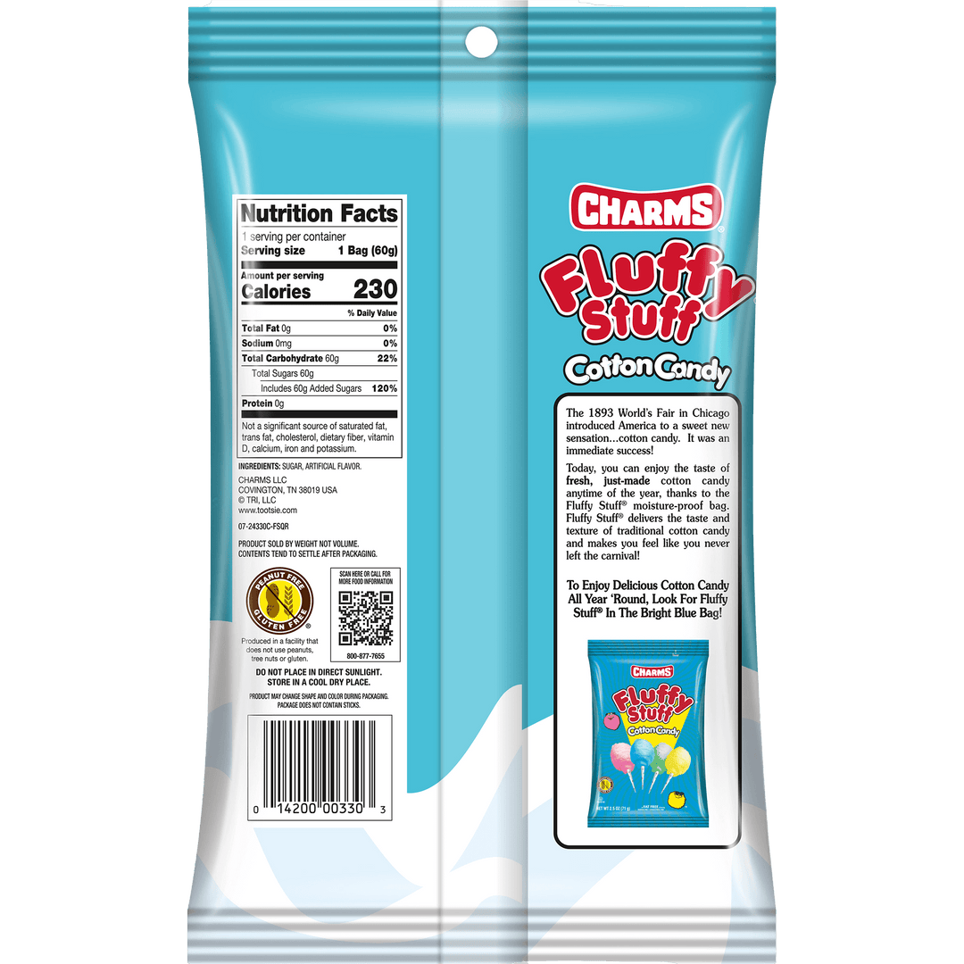 Fluffy Stuff Snow Balls (2.5 oz. Bag) Nutrition Facts Panel