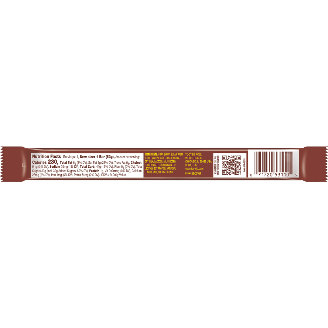 Charleston Chew Chocolaty Bar (1.88 oz. Bar) Nutritional Facts Panel