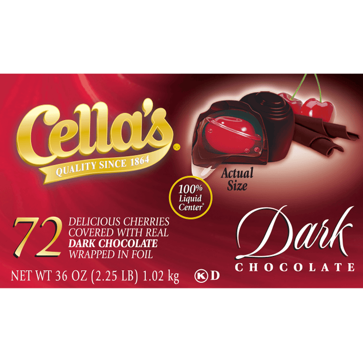 Cella's Dark Chocolate Covered Cherries Individually Wrapped  (2.25 lb / 72 ct. Box)