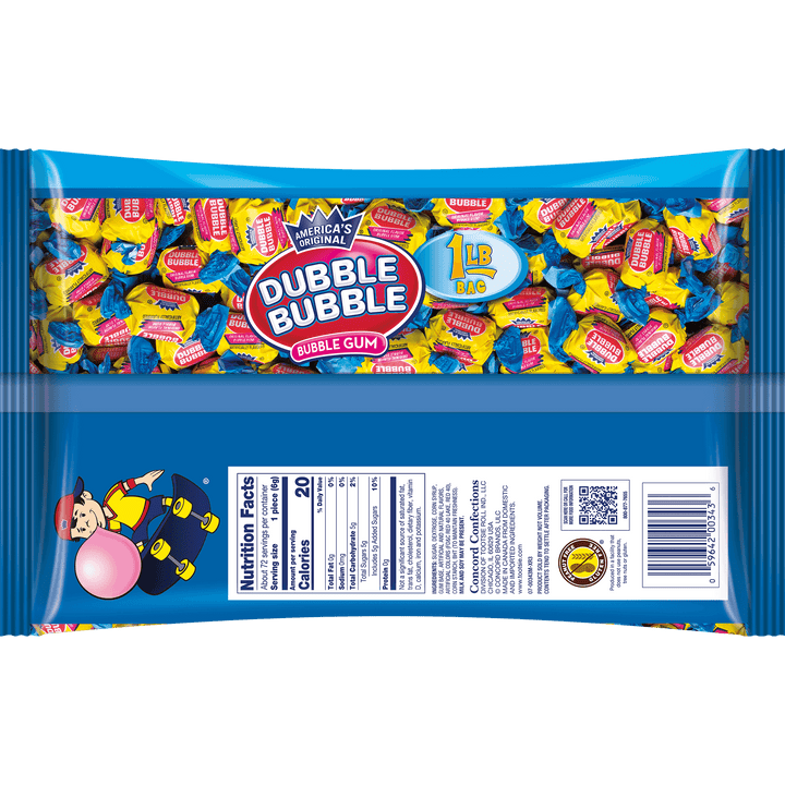 Dubble Bubble Original Twist (1 lb. Bag) Nutrition Facts Panel