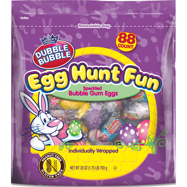 Dubble Bubble Easter Egg Hunt Fun Bubble Gum Eggs Individually Wrapped (28 oz. Bag)