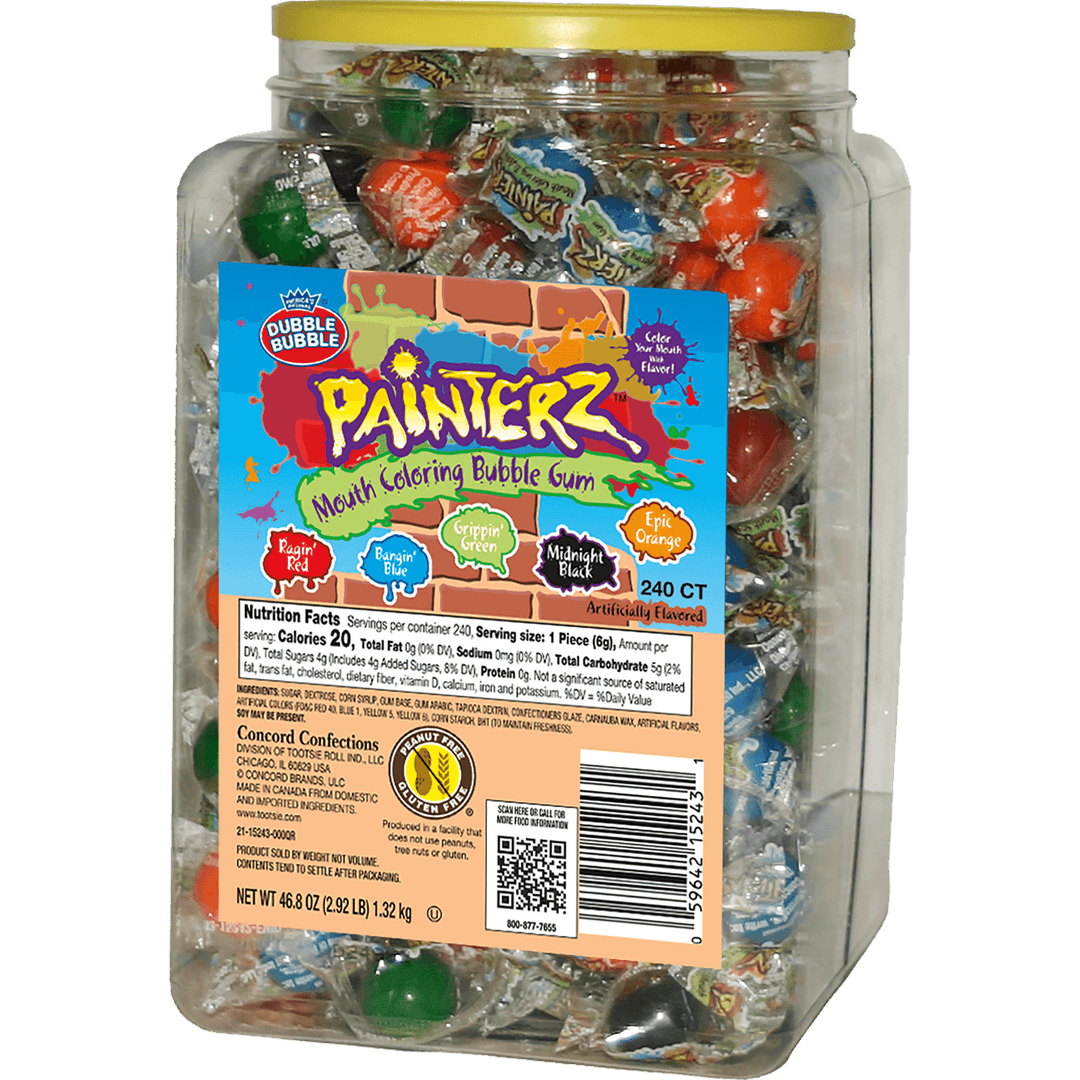 Dubble Bubble Painterz Mouth Coloring Bubble Gum (46.8 oz Jar)