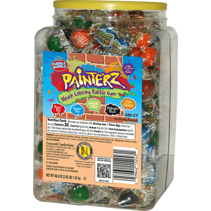 Dubble Bubble Painterz Mouth Coloring Bubble Gum (46.8 oz Jar)