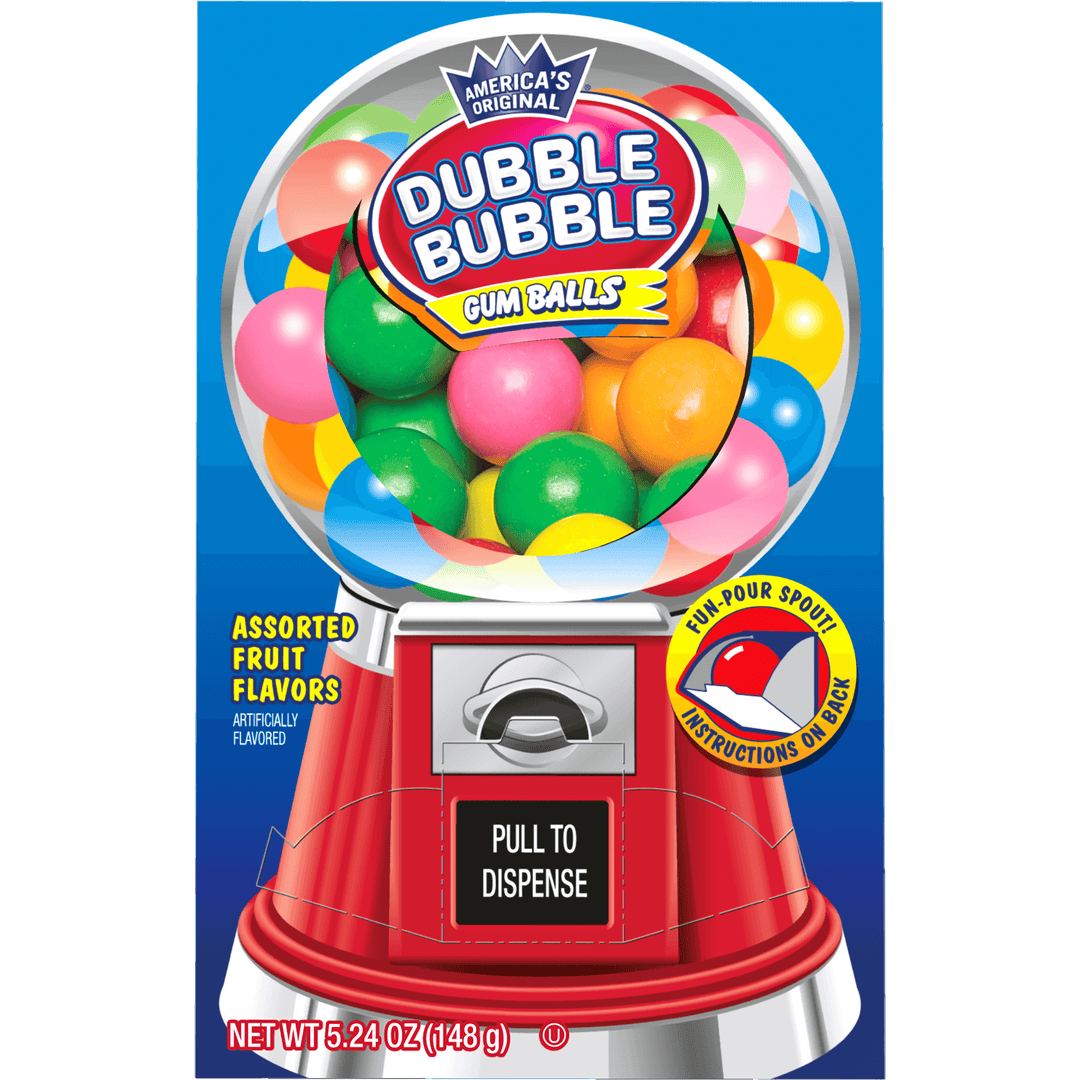 Dubble Bubble Assorted Fruit Flavors Gumball Machine Box (5.24 oz. Box)