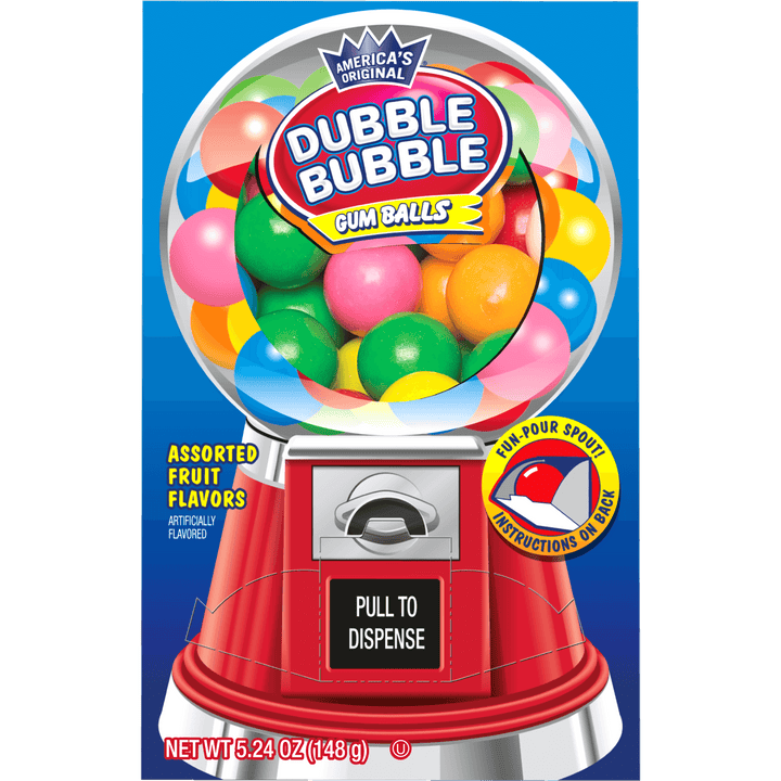 Dubble Bubble Assorted Fruit Flavors Gumball Machine Box (5.24 oz. Box)