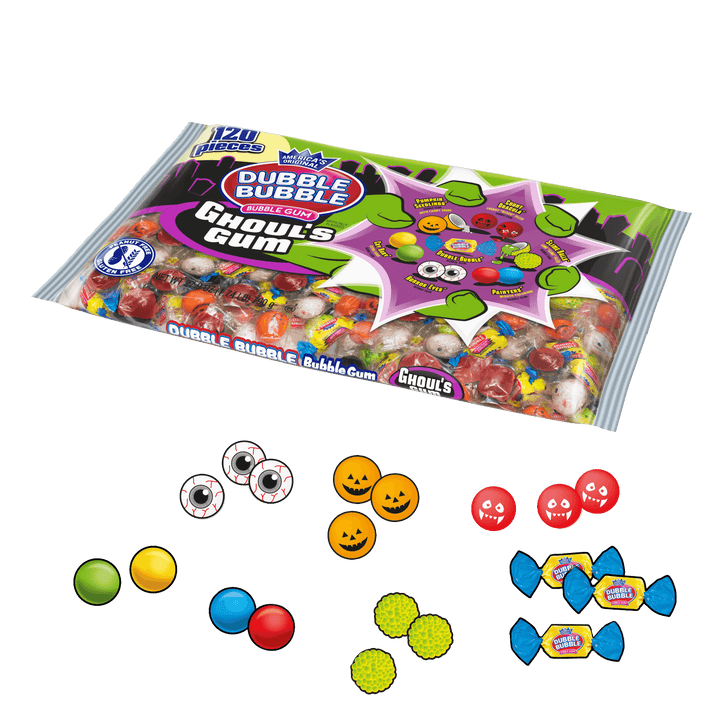 Dubble Bubble Ghoul's Gum packaging with gummy candies 