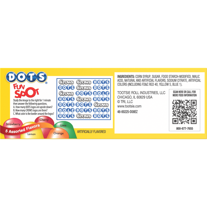 DOTS Original Assorted Gum Drops (2.25 oz. Box) Ingredients
