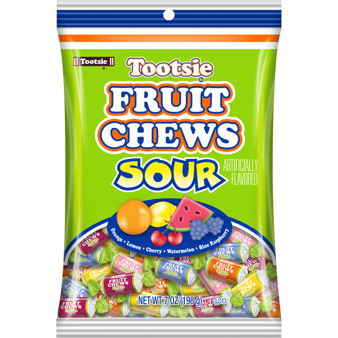 Tootsie Fruit Chews Assorted Sour Fruit Flavors (7 oz. Bag)