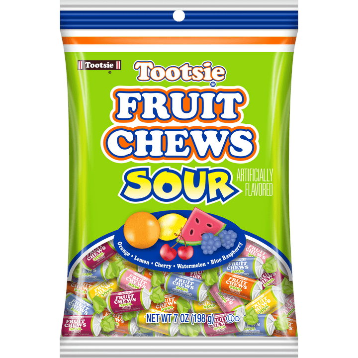 Tootsie Fruit Chews Assorted Sour Fruit Flavors (7 oz. Bag)