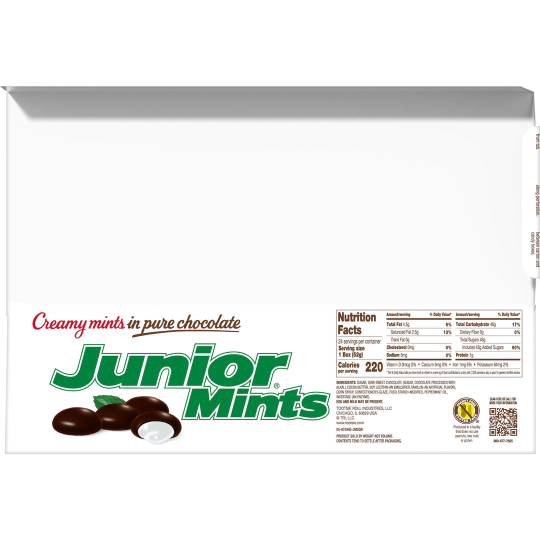 Junior Mints Snack Box (1.84 oz. Box) Nutrition Facts Panel