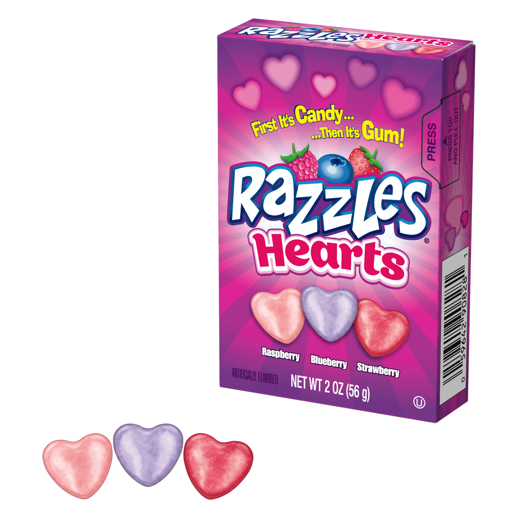 Razzles Valentine Hearts Assorted Flavors (2 oz. Box) – Tootsie Roll