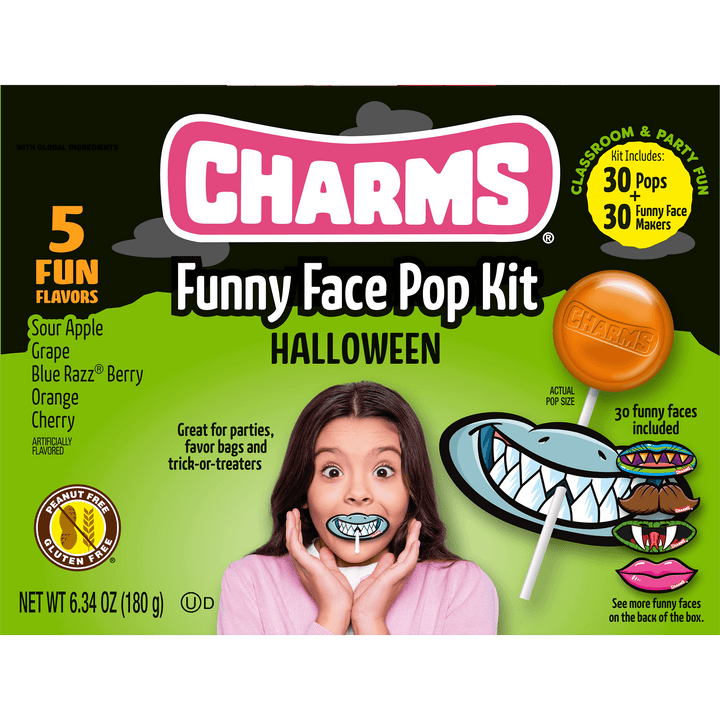 Charms Funny Face Pops Kit (6.35 oz. / 30 ct. Box)