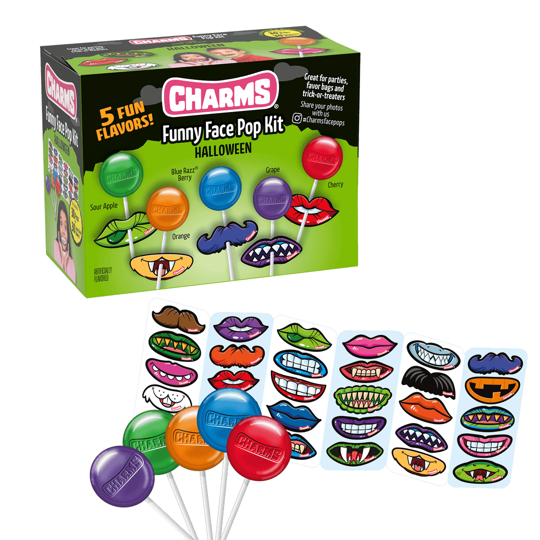 Charms Funny Face Pops Kit (6.35 oz. / 30 ct. Box)