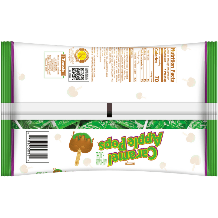 Tootsie Pops Caramel Apple Flavor (9.4 oz. /15 ct. Bag) Nutrition Facts Panel