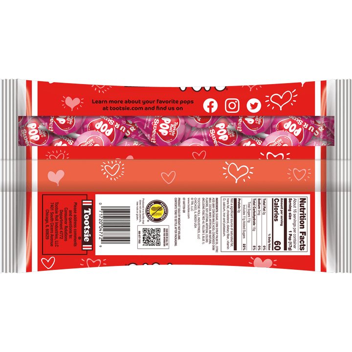 Tootsie Pops Cherry Flavor (9.6 oz. / Approx. 16 ct. Bag) Nutrition Facts Panel