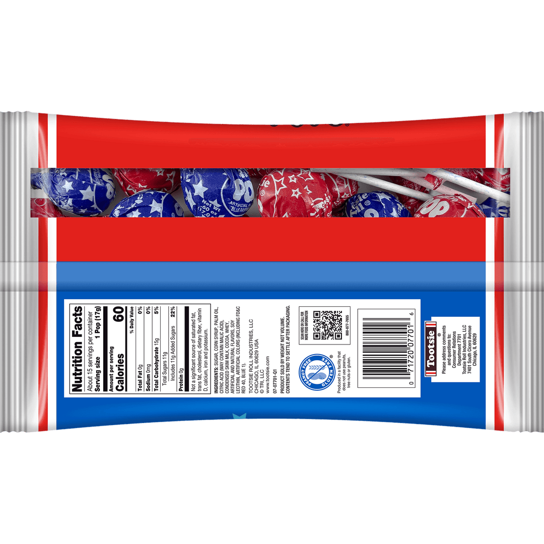 Tootsie Pops Flag Bag (9 oz. Bag) Nutrition Facts Panel